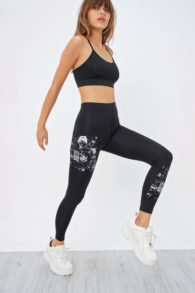 

women's leggings black girl printed diving fabric mm0001039