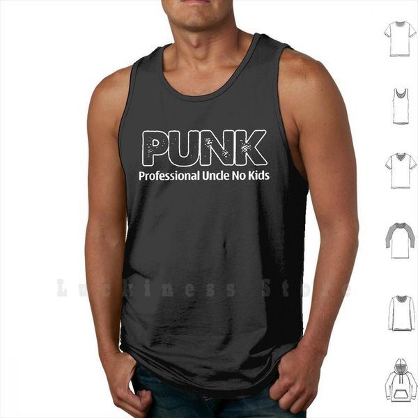 

punk professional uncle no kids tank vest 100% cotton, White;black
