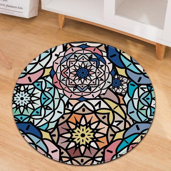 

carpets modern multi-pattern round carpet kids room rug for living decorative non-slip bedside mat computer chair cushion