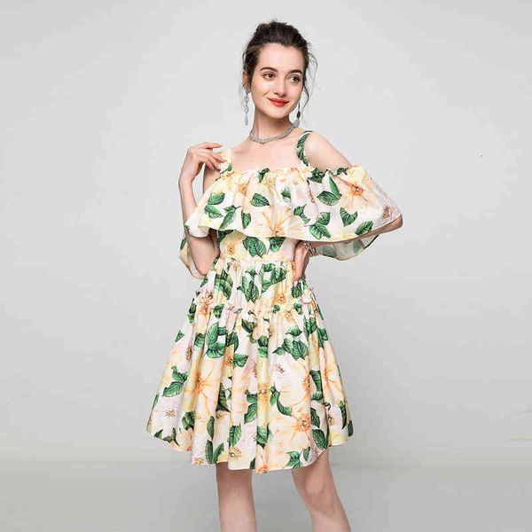 

runway 2021 summer women's holiday beach party fashion impression sling dress, Black;gray