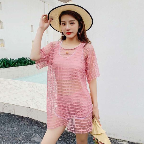 

women's swimsuit sports split three piece fairy fan xianshou, White;black