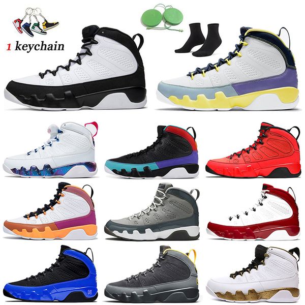 

quality 2021 jumpman 9 basketball shoes 9s space jam change the world university gold motorboat jones white pink multi color trainers snakes