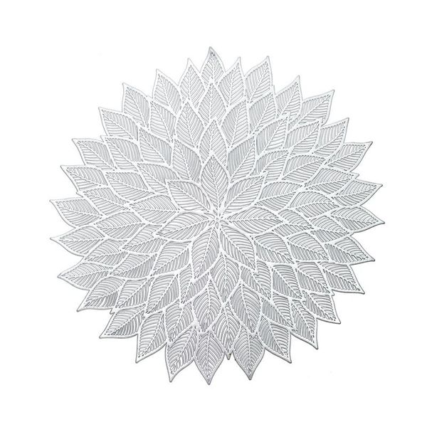

mats & pads placemats set of 6, round hollow out flowers place for dining table pressed