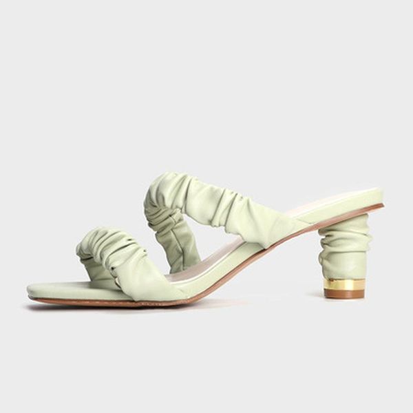 

sandals style straps decorated comfortable high-heeled fashion square toe simple thick-heeled shoes women open, Black
