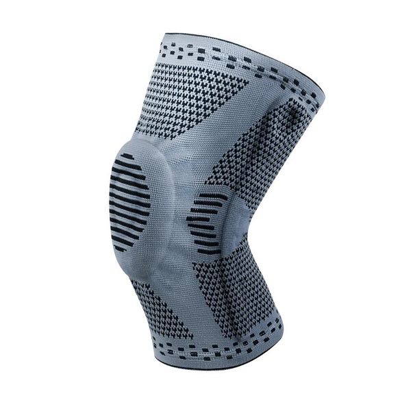 

knee patella protector brace spring pad basketball running compression sleeve support sports kneepads full protecting elbow & pads, Black;gray