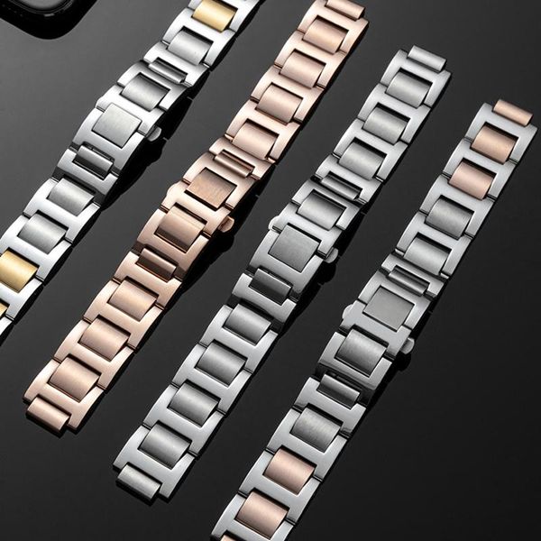 

watch bands 316l stainless steel band for cty bracelets parts 16mm 18mm 22mm, Black;brown