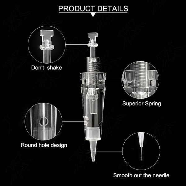 

tattoo needles 50 pcs cartridge eyebrow rotary makeup tips permanent needle nano electric sterilized microneedle seal pen