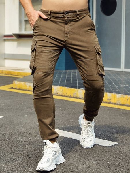 

men slant pocket cargo pants d5op#, Black