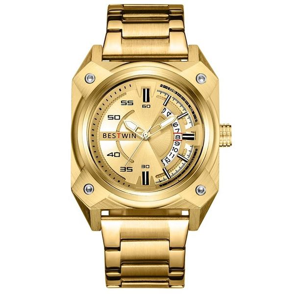 

wristwatches win military fashion sport watch men gold wrist watches man clock casual chronograph wristwatch, Slivery;brown