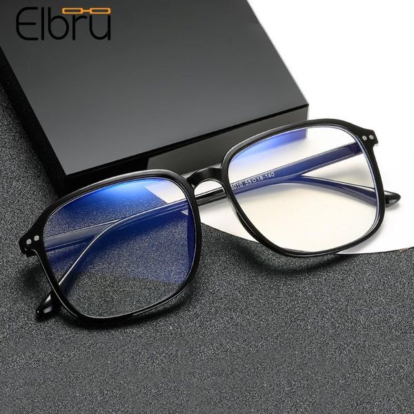 

fashion sunglasses frames elbru square oversized anti blue ray glasses frame retro eyewear clear lens men women opticlal eyeglasses, Black