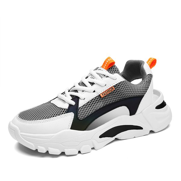

summer man casual shoes breathable mesh particles shock-absorbing hollow out sneakers men outdoor lazy youth walking 39-44, Black