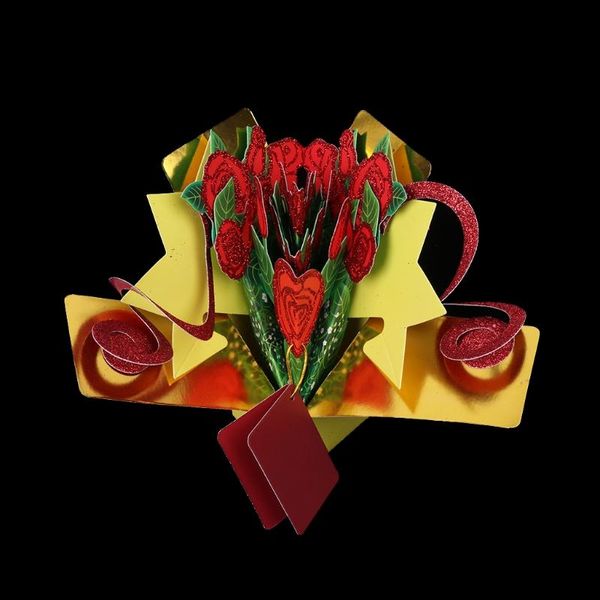 

greeting cards handmade birthday wedding invitation 3d up card rose flower
