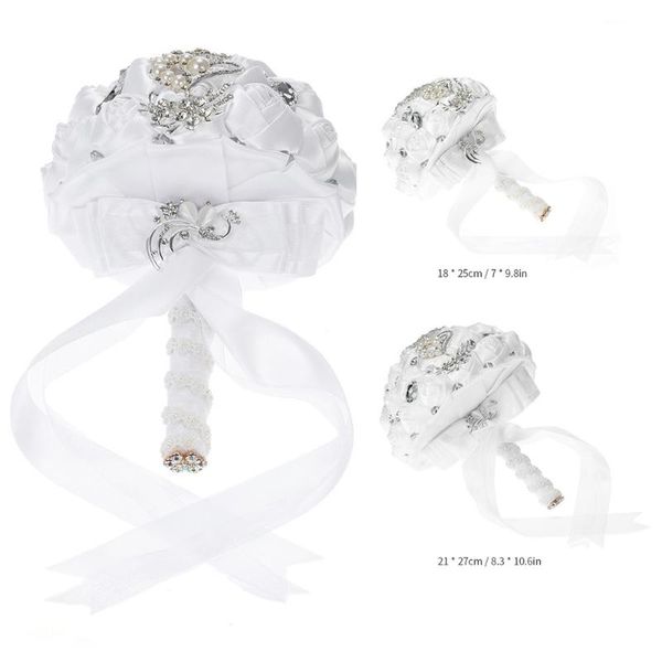 

decorative flowers & wreaths bouquet rose with artificial pearls decorated for bride wedding supplies