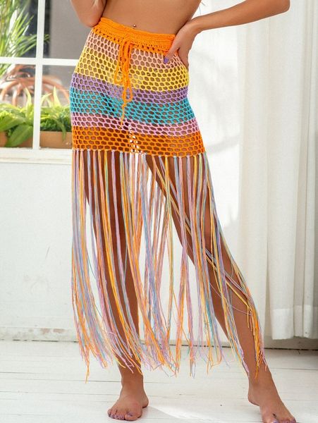 

knitted fringe hem cover up o0pw#, White;black