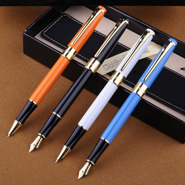 

1pc golden clip fountain pen 0.38mm 0.5mm 0.7mm for choose iridium nib office pens business gift stationery school supplies