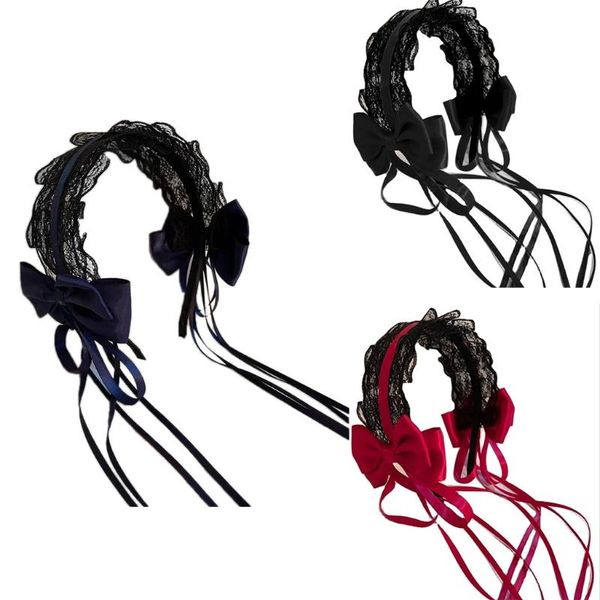 

other event & party supplies girls ruffles lace hair hoop ribbon bows adorn headdress maid cosplay headband