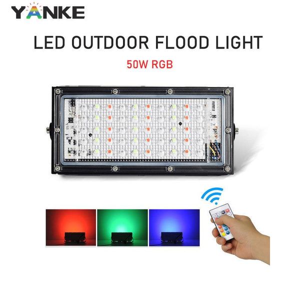 

floodlights 50w led flood light real power rgb floodlight street lamp 220v waterproof landscape outdoor lighting ip66 spotlight