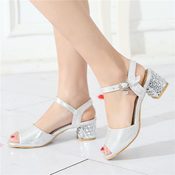 

luxury heels gladiator sandals women shoes fashion gold silver summer for straps ladies, Black