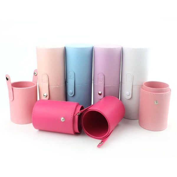 

makeup brushes pu leather storage holder cosmetic cup case box for brush pen