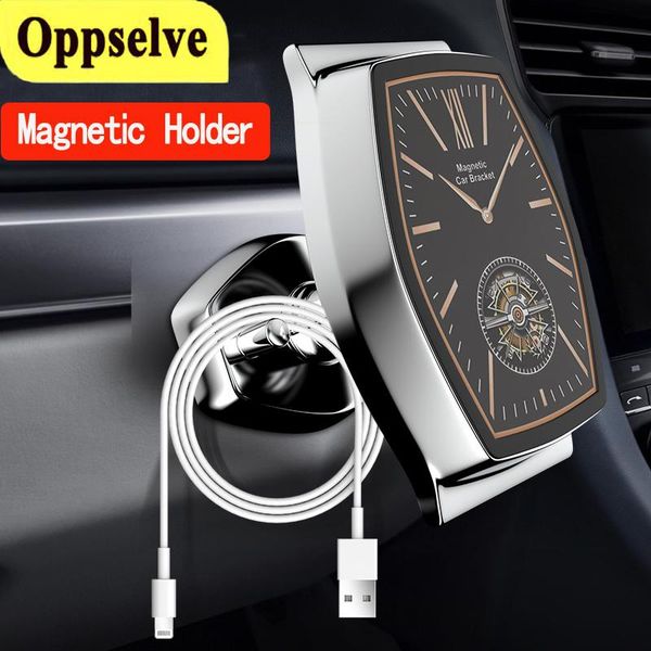 

cell phone mounts & holders universal car cellphone holder magnetic navigation creative clock suction cup magnet bracket gps stand for iphon