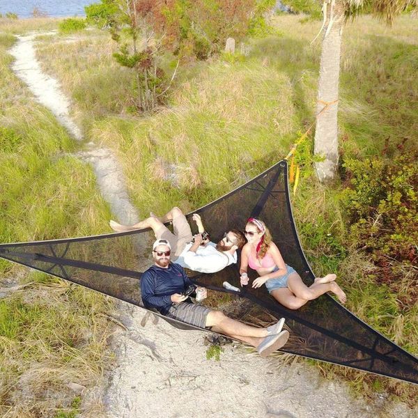 

camp furniture portable hammock multi-functional triangle aerial mat convenient camping sleep swing hanging bed garden no stand