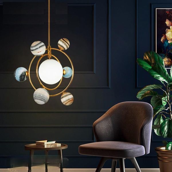 

pendant lamps nordic planet chandelier living room creative personality dining bedroom cute lamp wandering earth