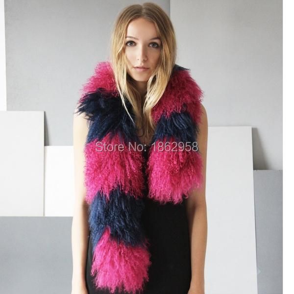 

scarves both size fur sj752 wholesale factory sulpplier combined bright colors cute long sheep scarf 110*16cm, Blue;gray