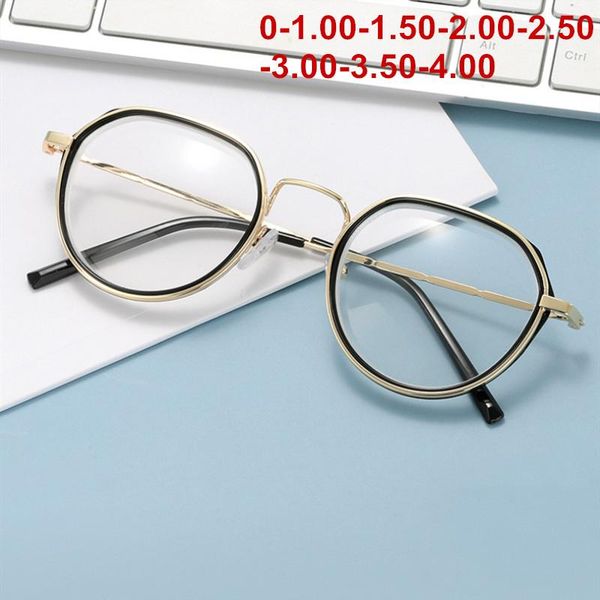

sunglasses vintage metal finished myopia glasses fashion women eyeglasses men anti-blue light nearsighted glasses-1.0-1.5-2.0-2.5-3.0-3.5, White;black