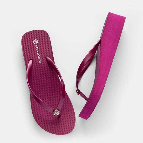 

slippers 2021 summer white slope with thick bottom fashion and comfortable flip flops seaside beach slippers, size 34-39, Black
