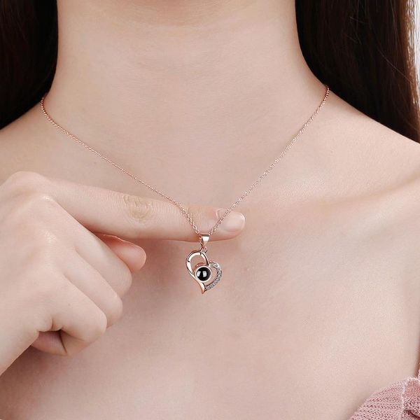 

chains ihues 925 sterling silver trendy zircon love heart necklace projection meaningful necklaces for women