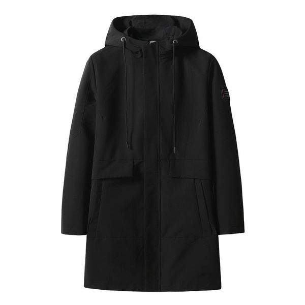 

autumn men's fattening plus size long windbreaker coat fat casual fashion hooded jacket jackets, Black;brown