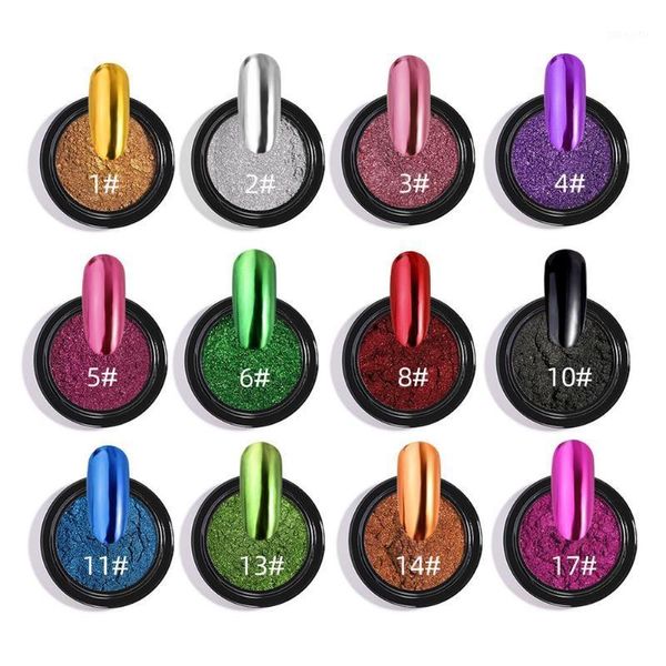 

0.5g nail mirror glitter powder eye shadow bright gorgeous personality art uv gel polishing flakes pigment powder1, Silver;gold