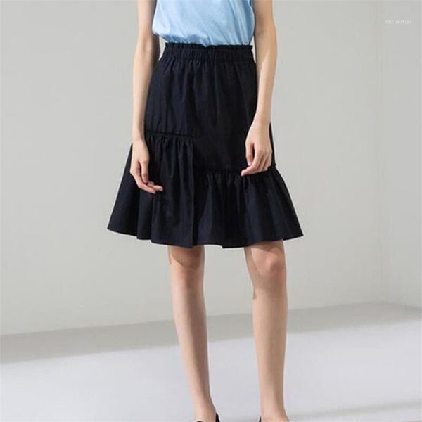 

skirts 5xl 6xl 7xl brand japan preppy style sweet cooton linen skirts,plus size vestidos de verano summer women asymmetry office skirt, Black
