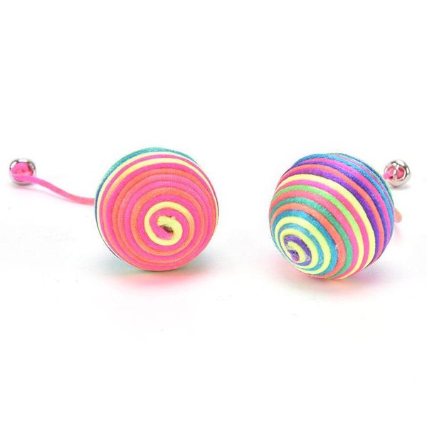 

cat toys home colorful dog gift funny squeaky portable playing chewing pet supplies nylon ball