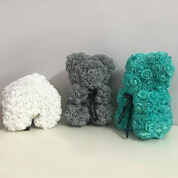 

decorative flowers & wreaths 25cm rose bear heart artificial flower teddy for women valentine's wedding birthday christmas gift