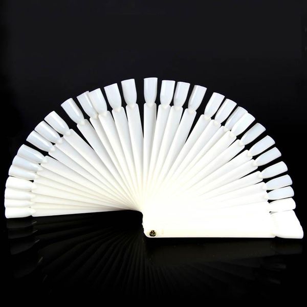 

false nails nail art tips fan natural tools display board polish manicure fans shape gel color practice show fre-drop, Red;gold