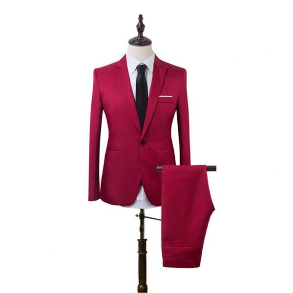 

men's tracksuits wedding dress men suit set lapel formal stylish one button pockets blazer for turndown collar costume homme, Gray