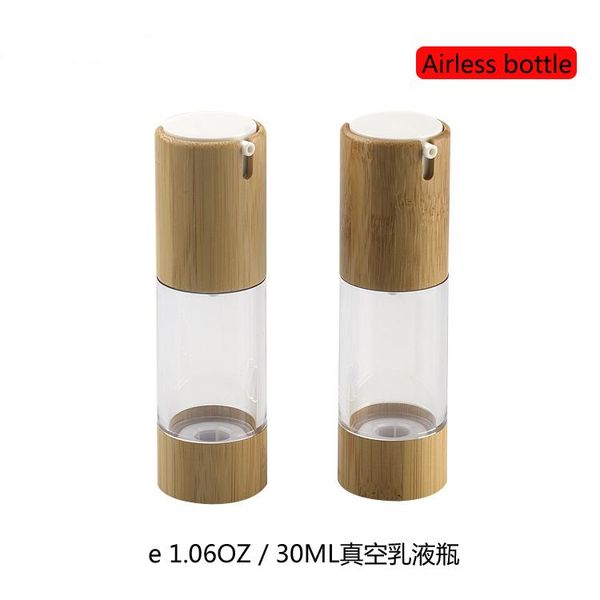 

storage bottles & jars 30ml 1.06oz bamboo cosmetic airless bottle transparent vacuum lotion/emulsion press pump container, foundation/concea