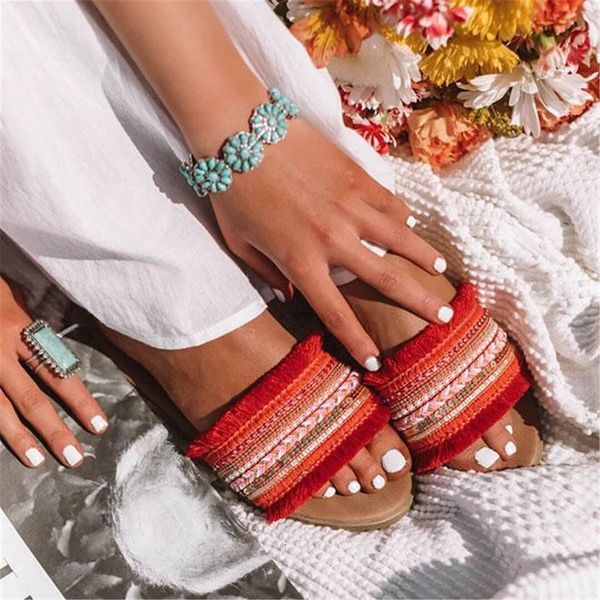 

sandals women slippers summer rome retro flat casual shoes female slip on slides woman plus size sandalias mujer yr44, Black