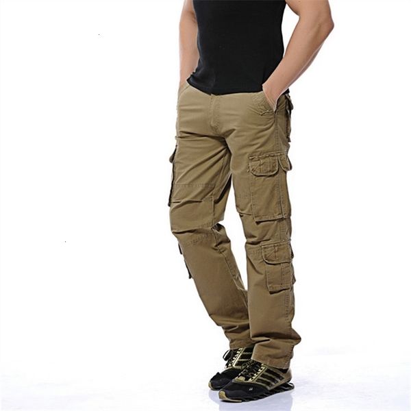 

men's pants new mens cargo army green black big pockets decoration casual easy wash trousers male spring &autumn size 28-46 k9qj