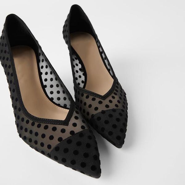 

shoes 2021 summer mesh thin heel black lace pointed women's high single dress