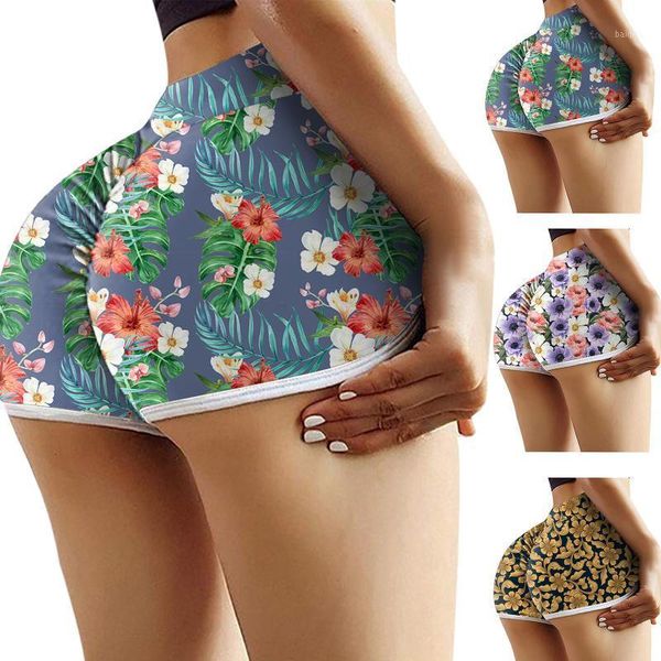 

yoga outfit 25# women's casual tight-fitting skinny buttocks lifting fitness sports elastic trousers gym girl tights shorts female 2021