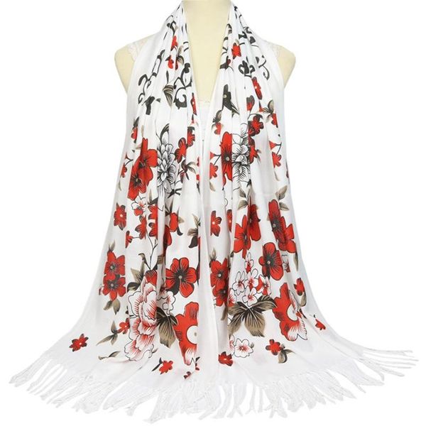 

scarves travel ethnic tassel scarf women cotton printing warm shawl female fashion windproof flower wraps long gift hijab, Blue;gray