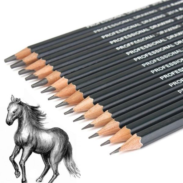 

14pcs professinal sketch art drawing pencil 6h-12b sketching pencils dq-drop