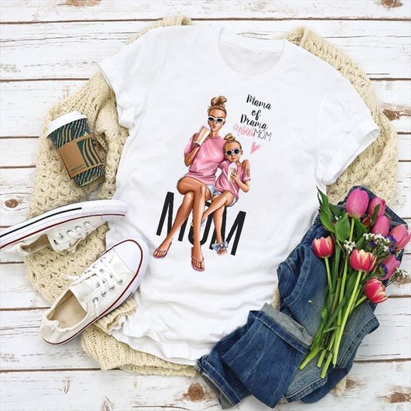

and women graphic cartoon mom men mother life girl printed summer clothes t shirt womens clothing tee female, White;black