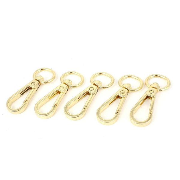 

keychains 5 pieces gold rotatable lobster clasp carabiner hook keyring, Silver