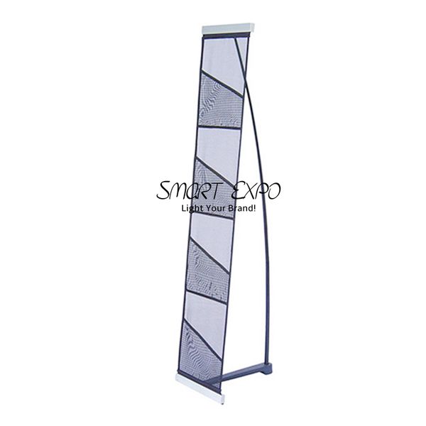 

mesh literature stand for trade advertising display with 4 a4 pockets
