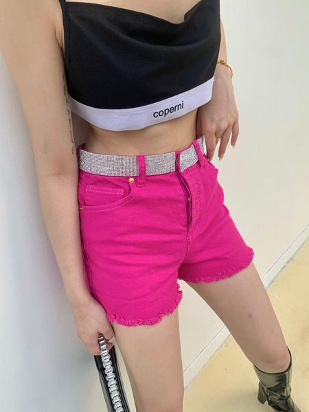 

women's shorts high waist jean women summer loose casual short jeans, White;black