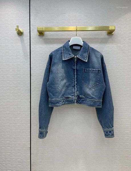 

women's jackets streetwear denim for women summer 2021 lapel long sleeve jean high-end brand handsome bleached, Black;brown