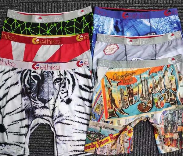 

2promotionrandom styles ethika men's boxer underwear sports hiphop rock excise underwear skateboard street quick dry mix color, Black;white